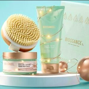 BIOSSANCE Self Care Kit | Full Size Squalane Body Scrub & Cream + Body Brush